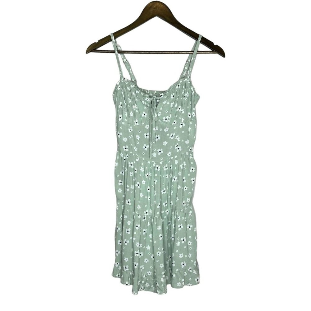 Hollister NWT Green and White Flower‎ Print Mini Dress Size XS
